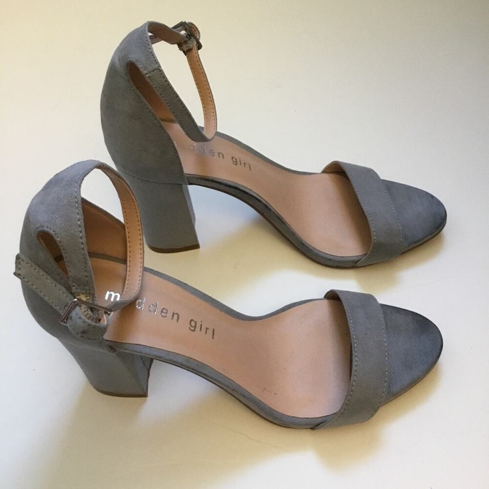 Madden Girl Blue-Gray Suede High Heels - Picture 8 of 12